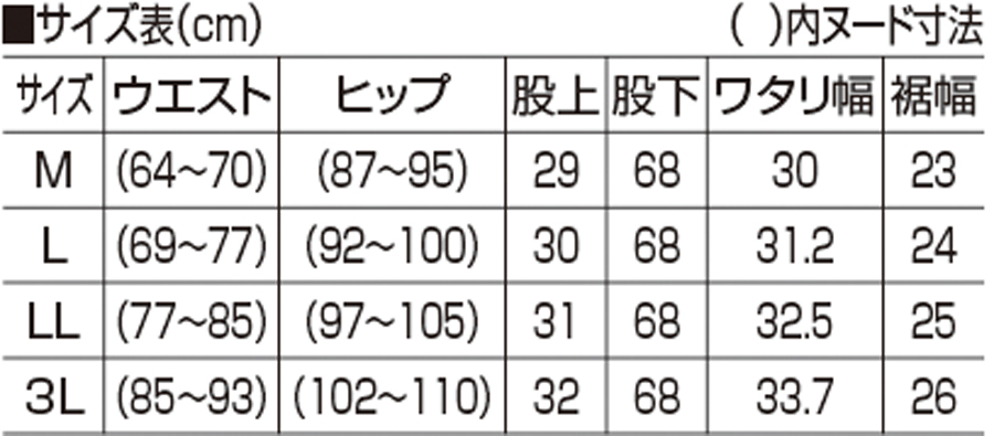 サイズ表