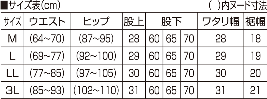 サイズ表