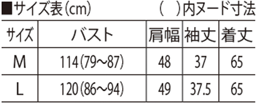 サイズ表