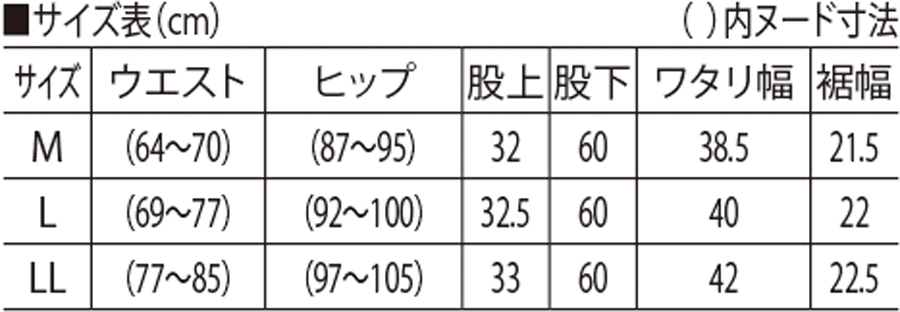 サイズ表