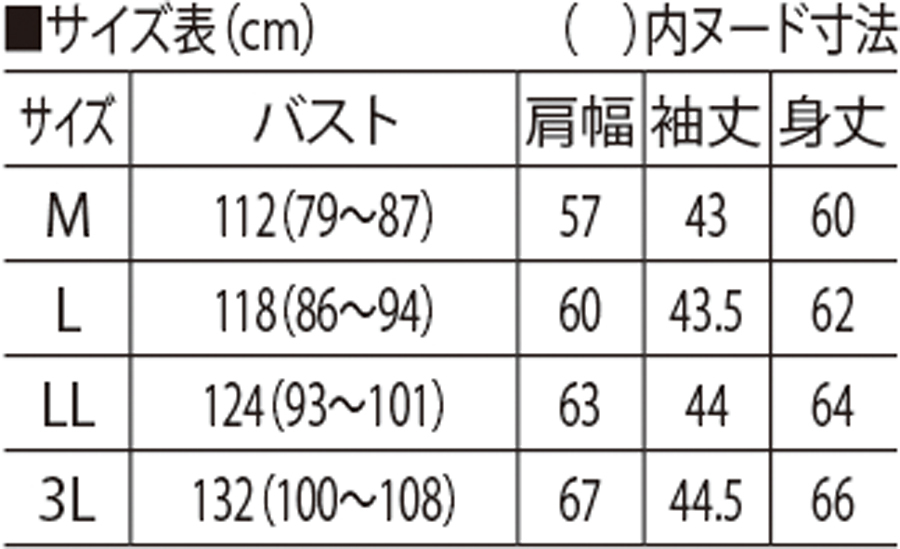 サイズ表