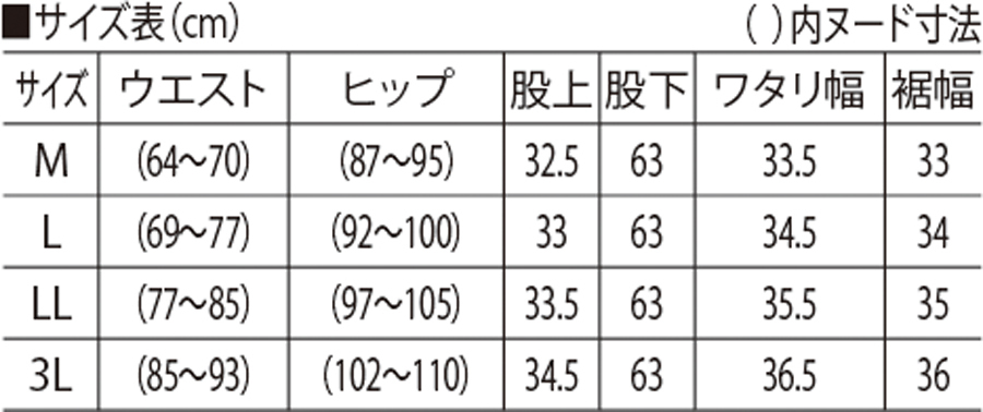 サイズ表