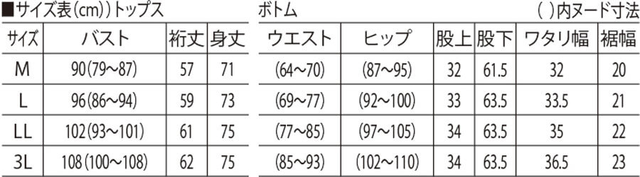 サイズ表