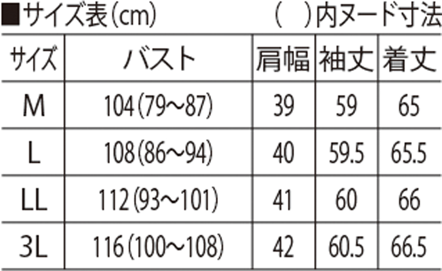 サイズ表