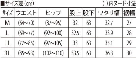 サイズ表