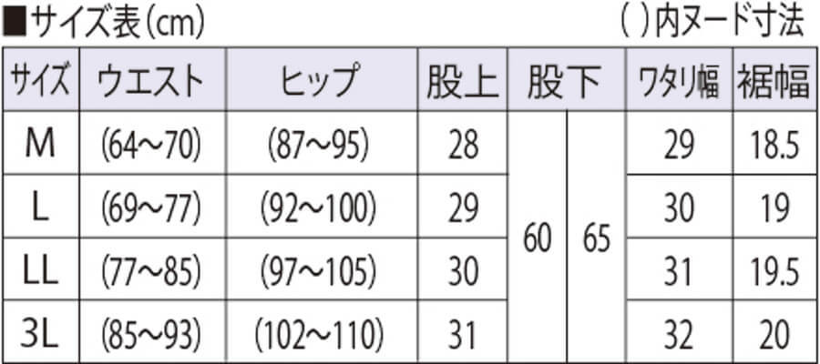 サイズ表