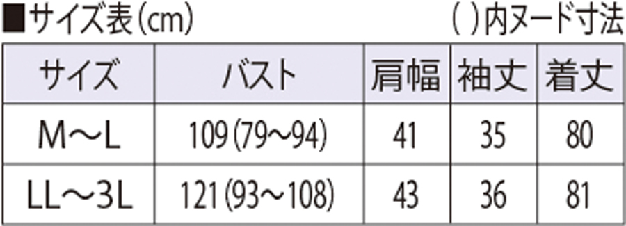 サイズ表