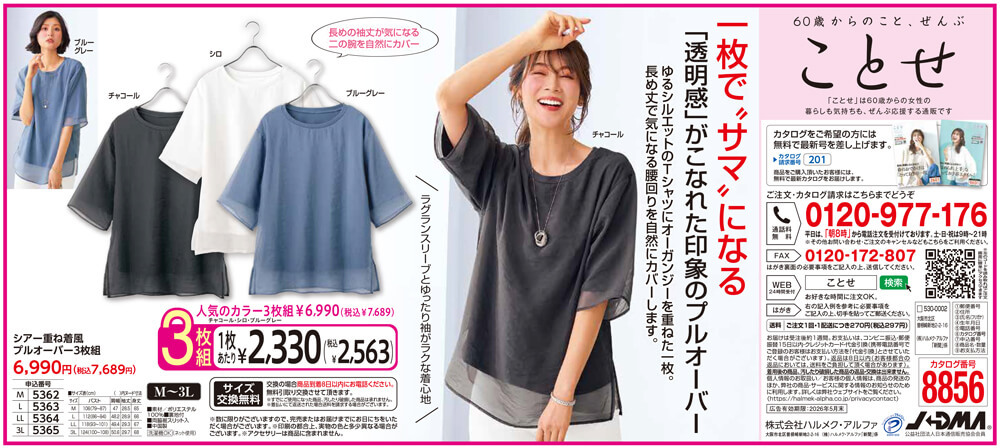 シアー重ね着風プルオーバー3枚組